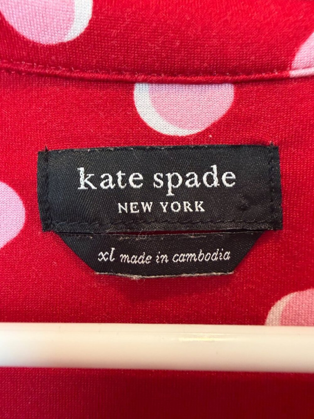 Kate Spade Red Pink Polka Dot Pajama Set Size XL - Picture 4 of 11